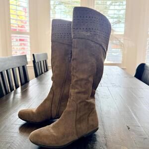 Seven Dials Dillon Brown Knee-High Boots Suede Look Sz 6.5M Fall Winter Casual